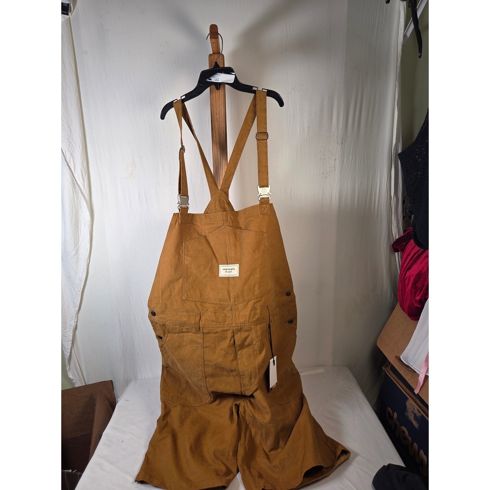 Honor The Gift Mens Tan Cotton Twill Overall Shorts HTG230225 Size 38 NEW